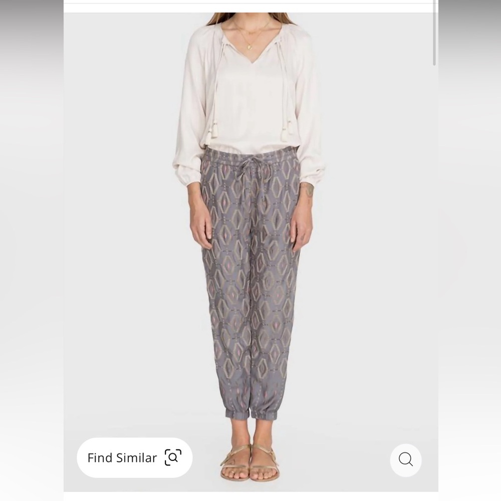 Johnny Was Women’s Diamond All Over Embroidered Pant In Dusty Mountain - Size M - Picture 6 of 9